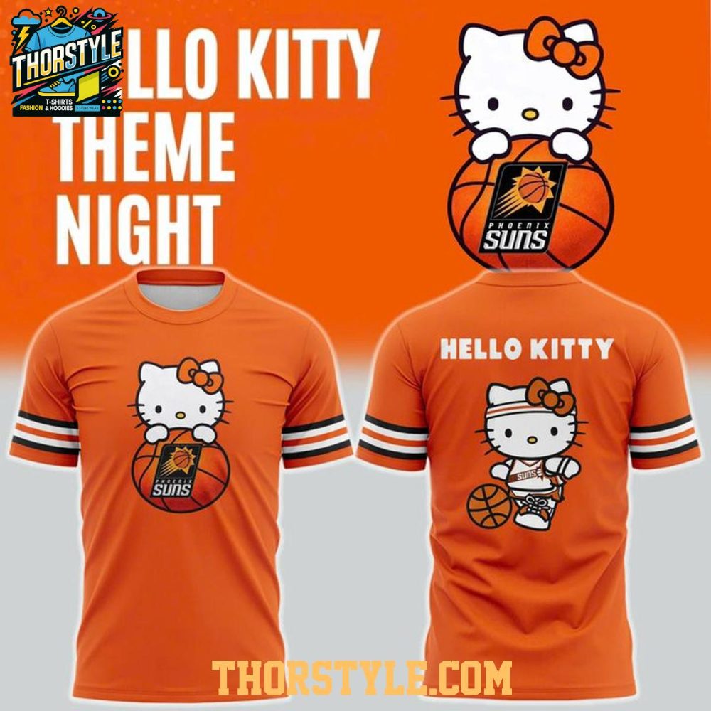 Phoenix Suns X Hello Kitty Theme Night 2026 Nba Crossover Hoodie T-Shirt - Image 2