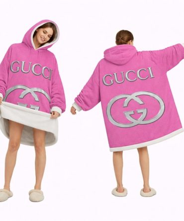 Pink Gucci Blanket Hoodie , Cozy Wearable Blanket Hoodie