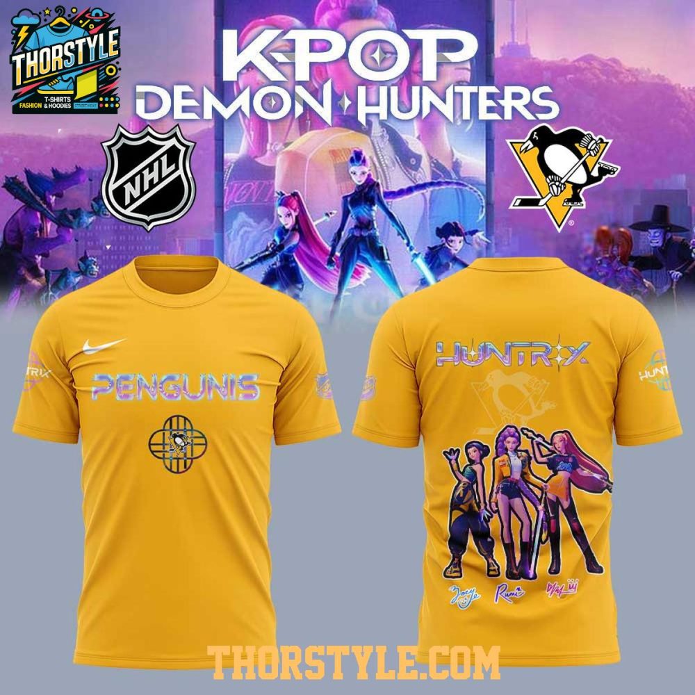 Pittsburgh Penguins Kpop Demon Hunters 2025 Takedown Hoodie T-Shirt - Image 3