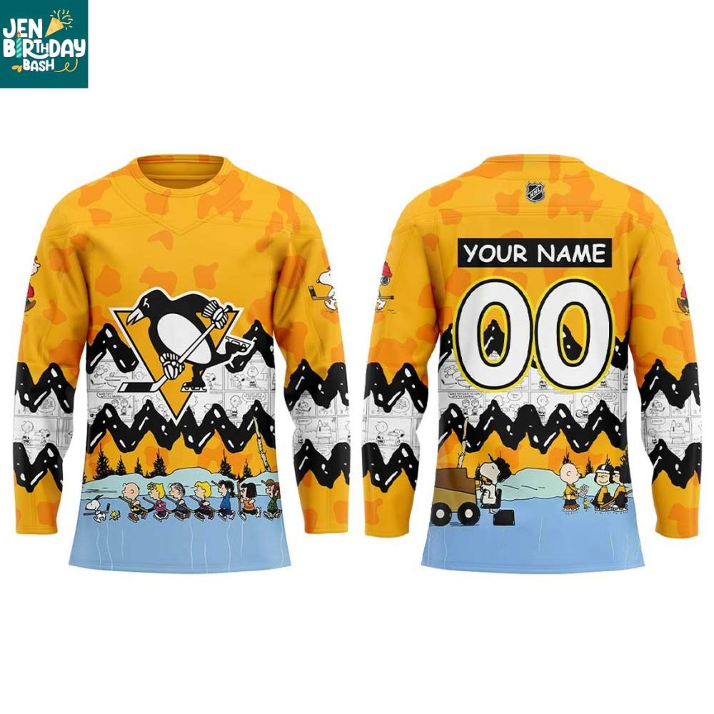 Pittsburgh Penguins Peanuts Snoopy New Year'S Eve 2026 Personalized Hockey Jersey - Image 2