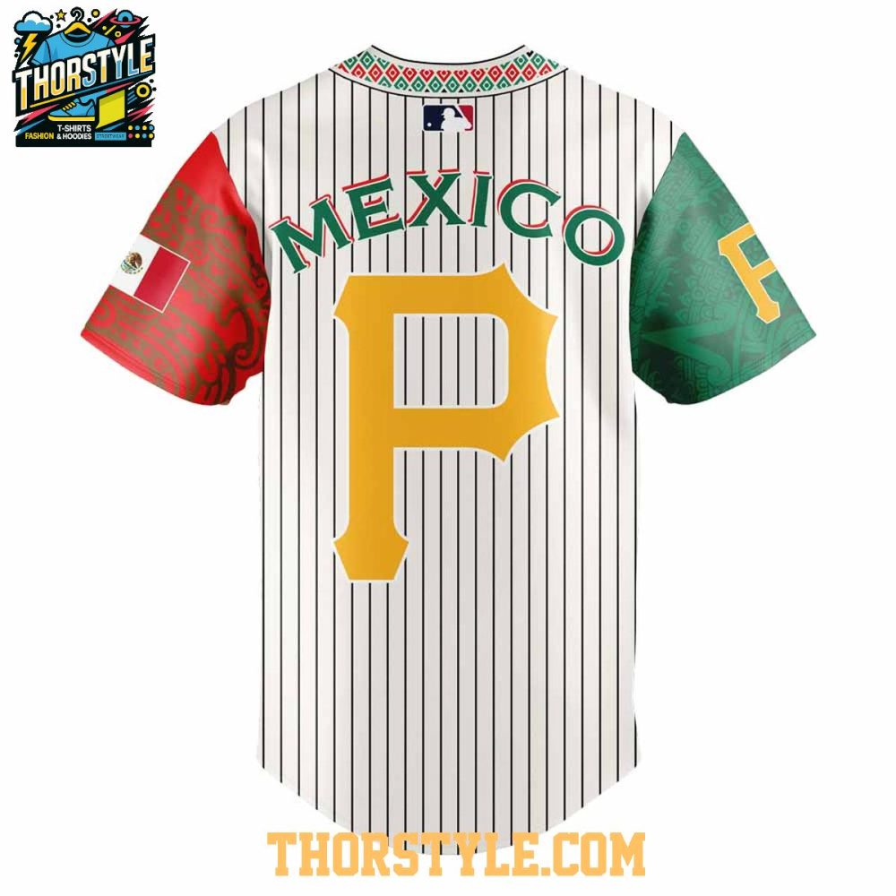 Pittsburgh Pirates Mexico 2025 Mexican Heritage Night Striped Baseball Jersey - Image 3