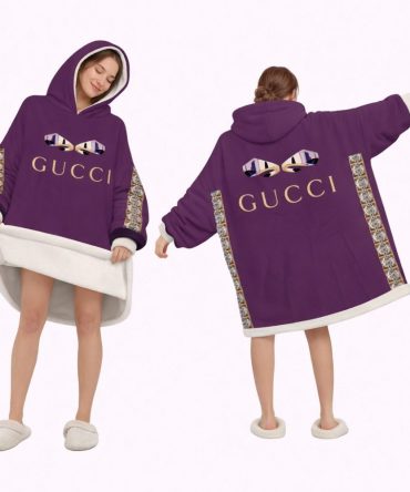 Purple Gucci Blanket Hoodie , Cozy Wearable Blanket Hoodie