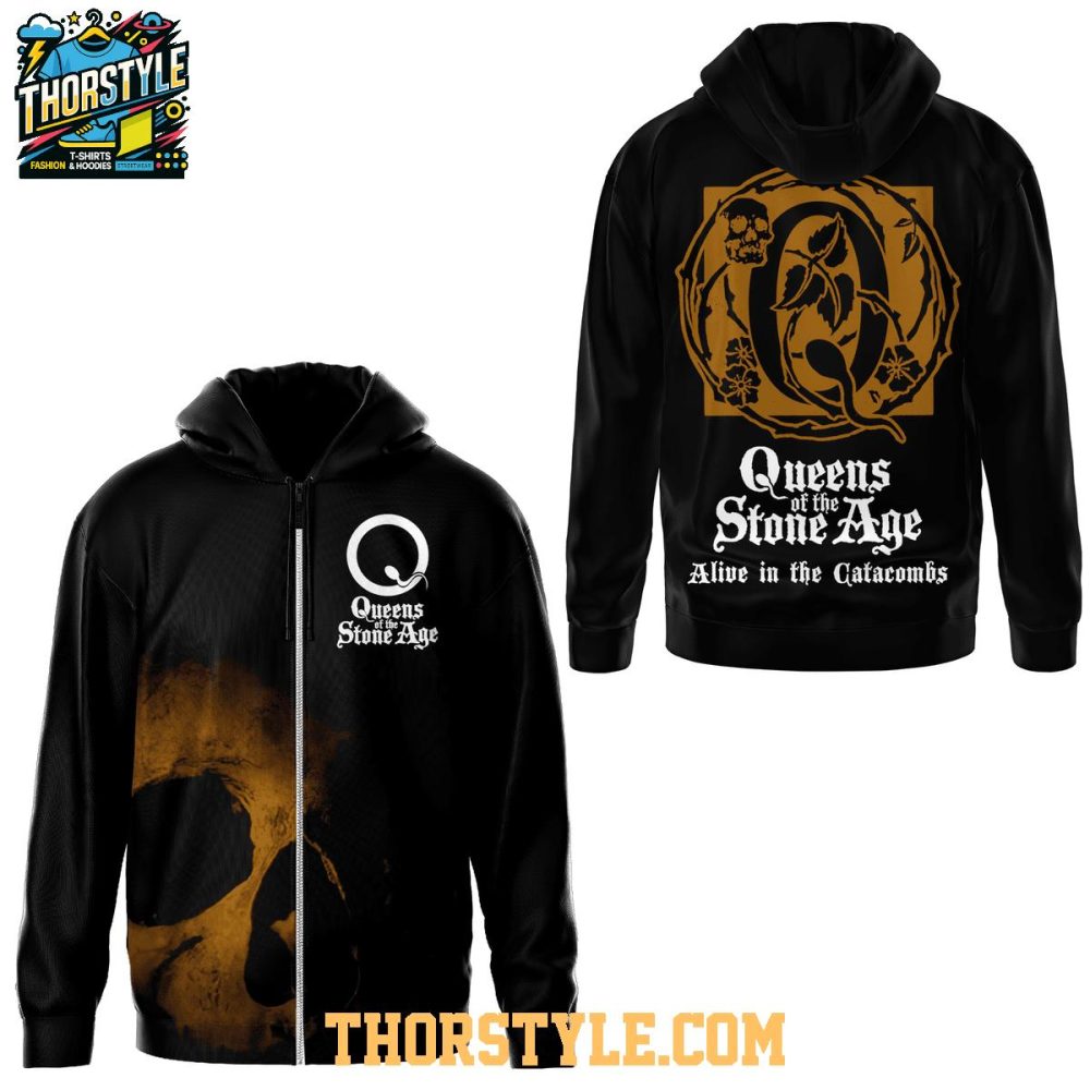 Queen Of The Stone Age Alive In The Catacombs 2025 Hoodie T-Shirt - Image 2
