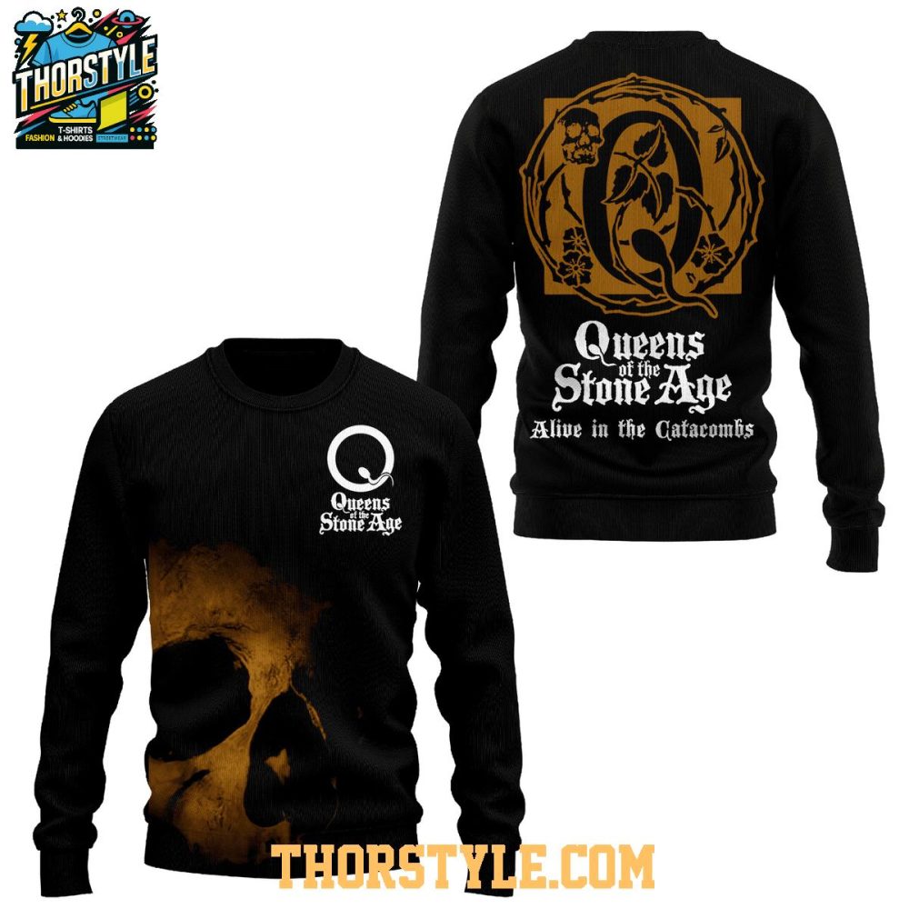 Queen Of The Stone Age Alive In The Catacombs 2025 Hoodie T-Shirt - Image 3