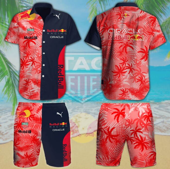 Red Bull Racing Oracle Red Hawaiian Beach Set Hawaiian Shirt And Short For Summer (Shirt Only)