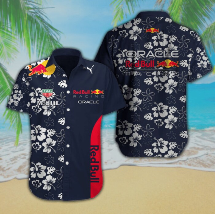 Red Bull Racing Oracle Hawaiian Beach Set Hawaiian Shirt And Short For Summer (Shirt Only) - Image 2