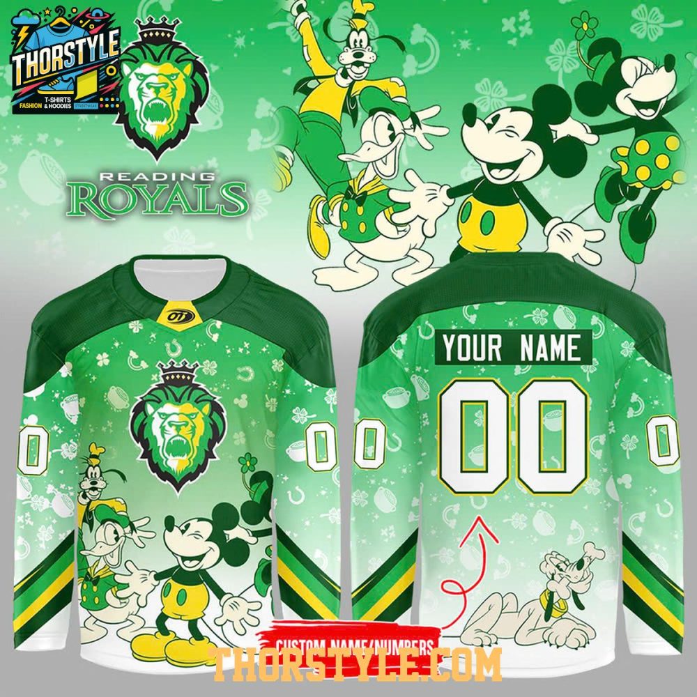 Reading Royals X Mickey Celebarte St. Patrick'S Day 2026 Personalized Hockey Jersey