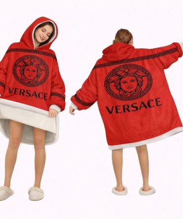 Red Versace Blanket Hoodie , Cozy Wearable Blanket Hoodie