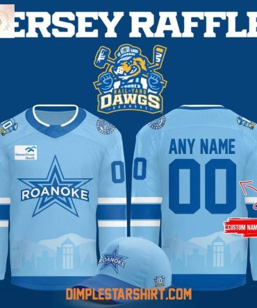 Roanoke Rail Yard Dawgs Jersey Rafler Light Blue 2026 Hockey Jersey