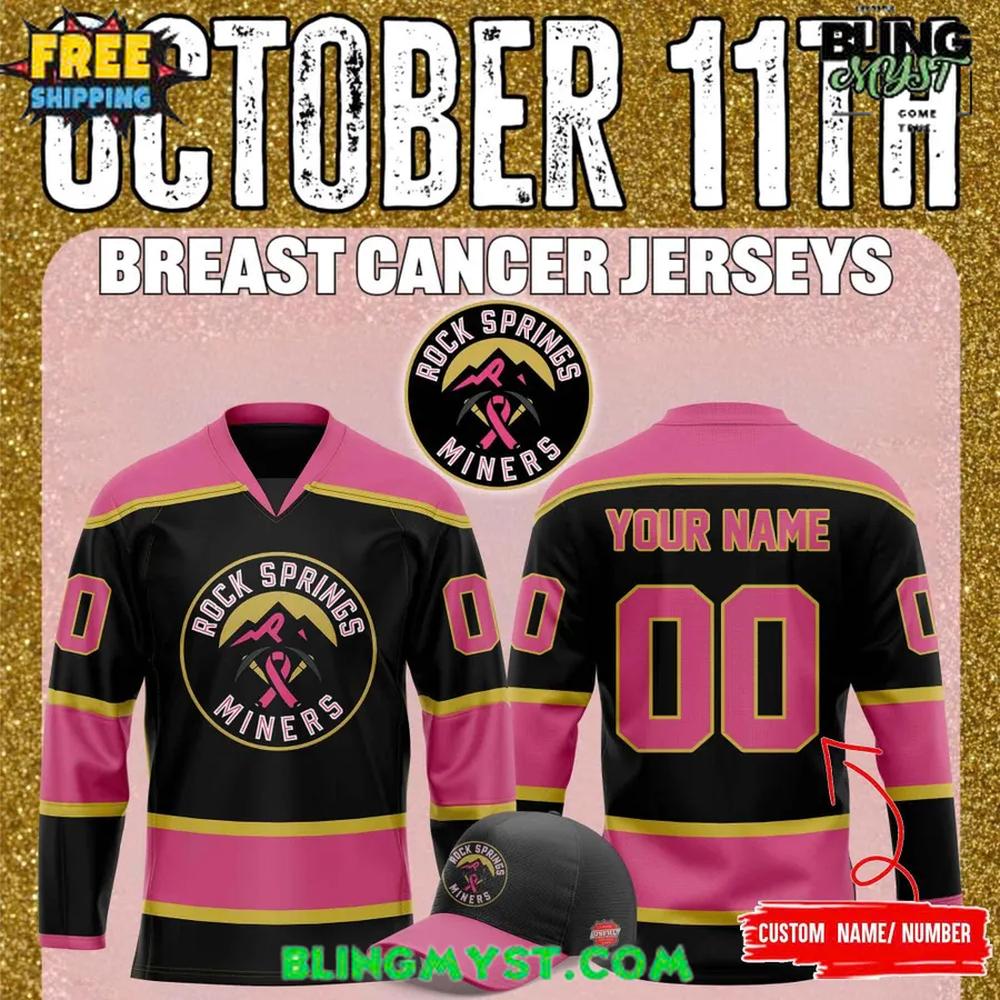 Rock Springs Miners 2025 Breast Cancer Awareness Month Hockey Jersey