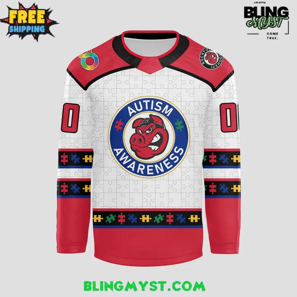 Rockford Icehogs Autism Awareness 2026 Hockey Jersey - Image 2