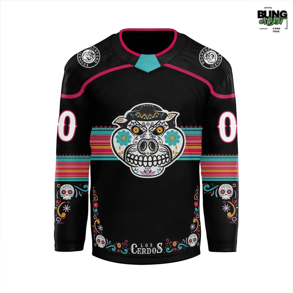 Rockford Icehogs Dia De Los Muertos 2025 Hockey Jersey - Image 2