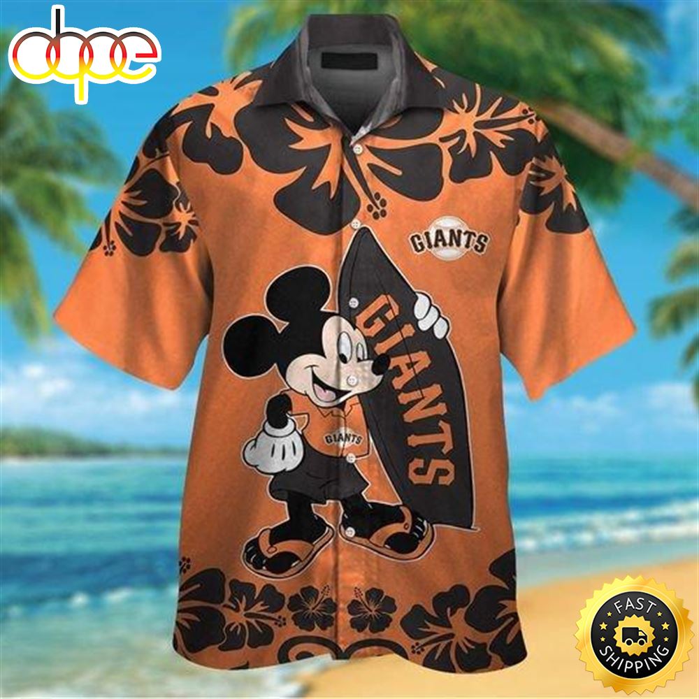 Sf Giants Mickey Mouse Sulfing Board Hawaiian Shirt