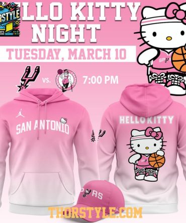 San Antonio Spurs Hello Kitty Pink Night 2025-2026 Nba Game Hoodie T-Shirt