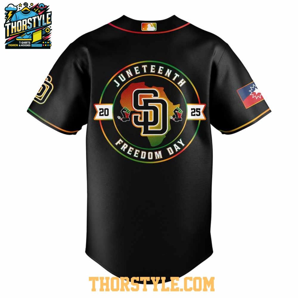 San Diego Padres 2025 Juneteenth Freedom Day Proud Baseball Jersey - Image 3