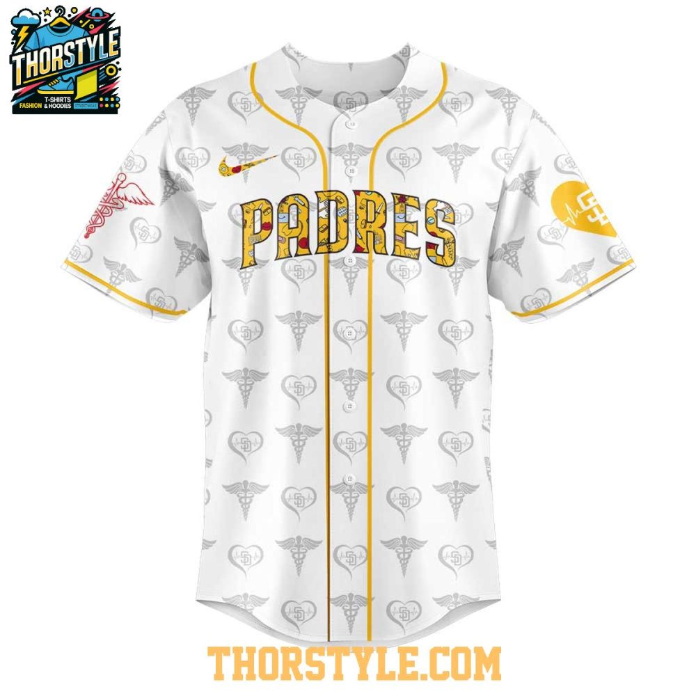 San Diego Padres 2025 Nurses Appreciation A Work Of Heart Baseball Jersey - Image 2