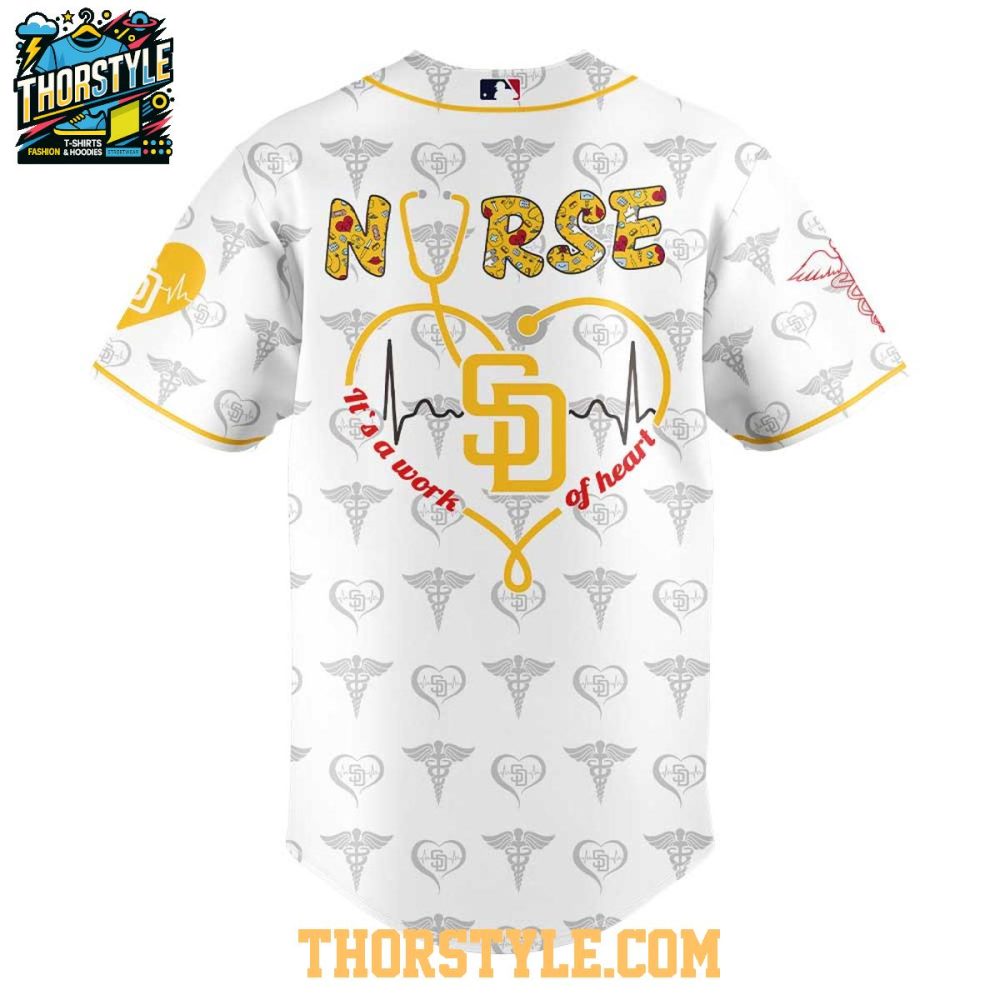 San Diego Padres 2025 Nurses Appreciation A Work Of Heart Baseball Jersey - Image 3