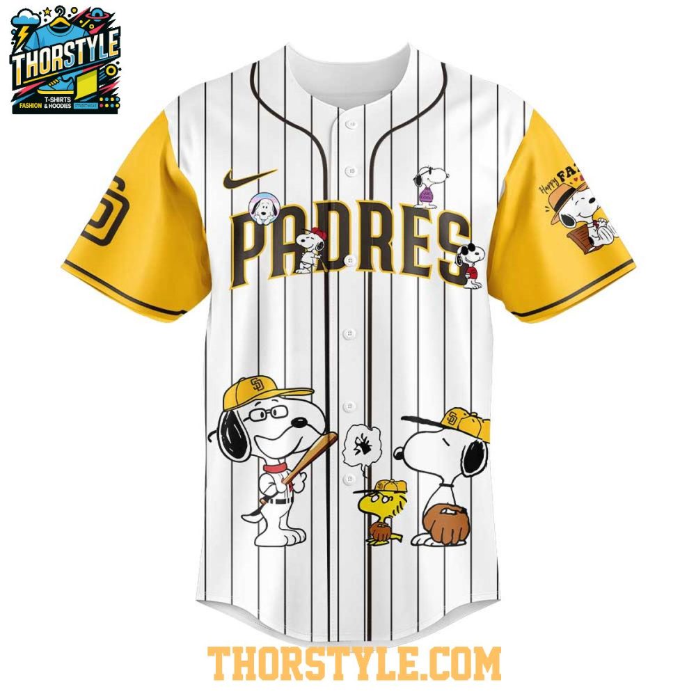 San Diego Padres Snoopy Happy Father’S Day Peanuts 2025 Baseball Jersey - Image 2