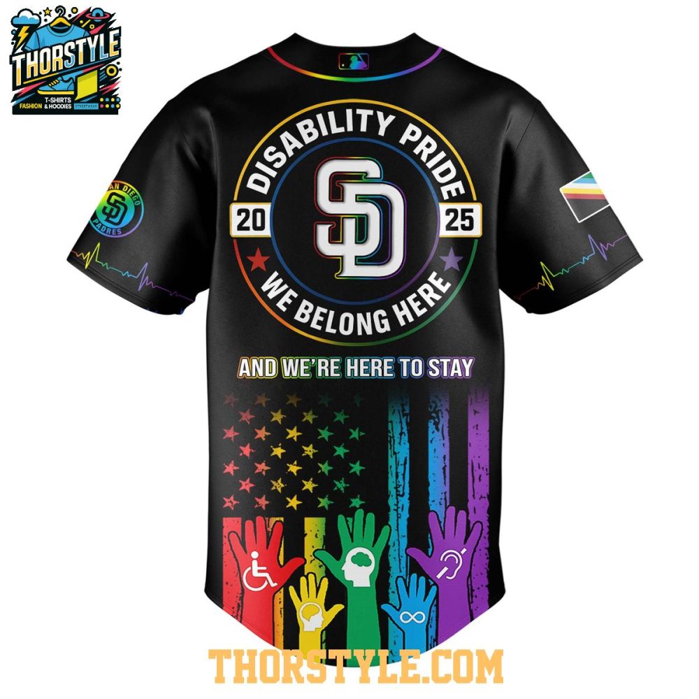 San Diego Padres Support Disability Pride Month 2025 Baseball Jersey - Image 3