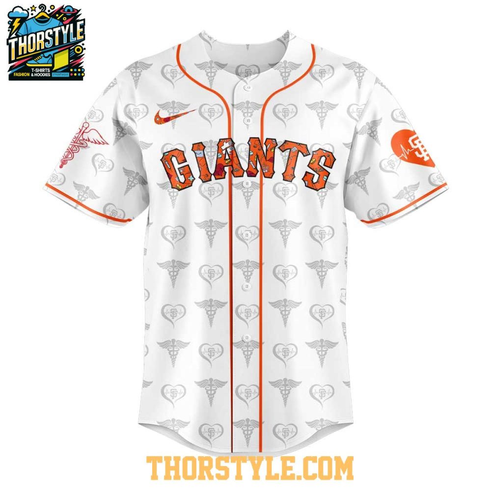 San Francisco Giants 2025 Nurses Appreciation A Work Of Heart Baseball Jersey - Image 2