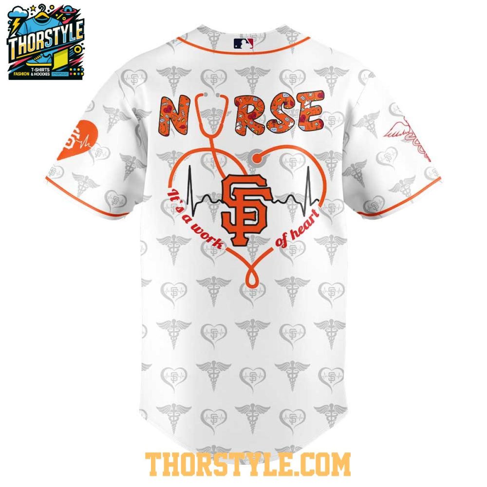 San Francisco Giants 2025 Nurses Appreciation A Work Of Heart Baseball Jersey - Image 3
