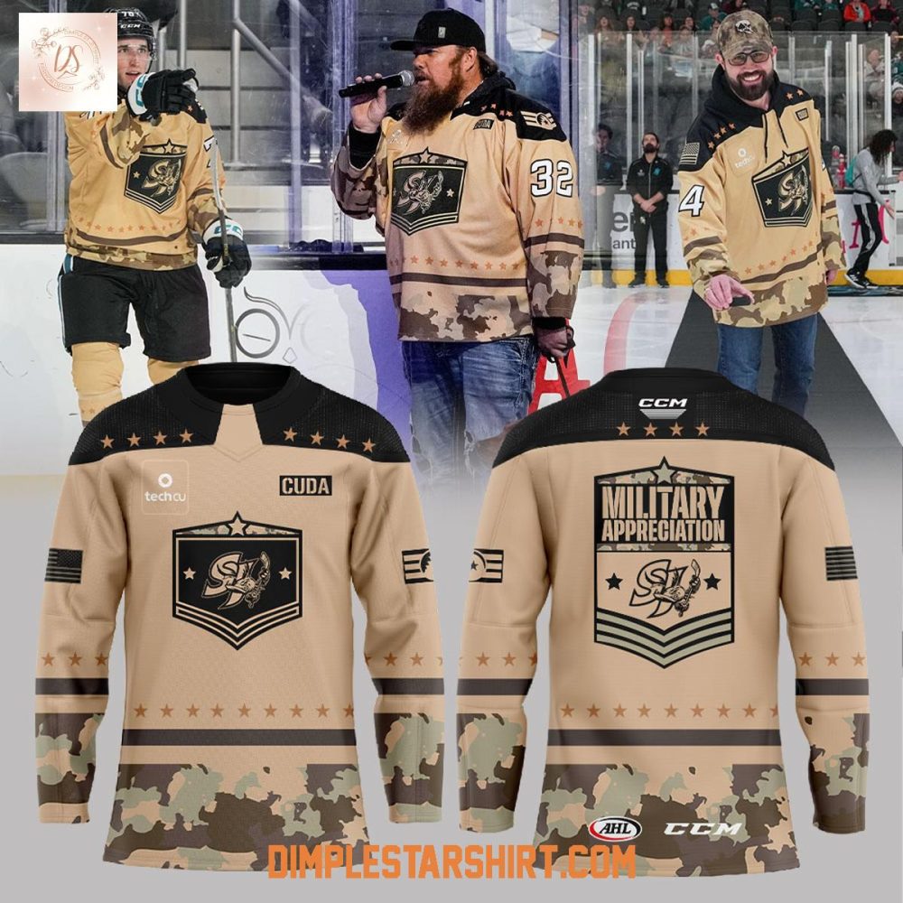 San Jose Barracuda Celebrating Veterans Day 2025 Hockey Jersey