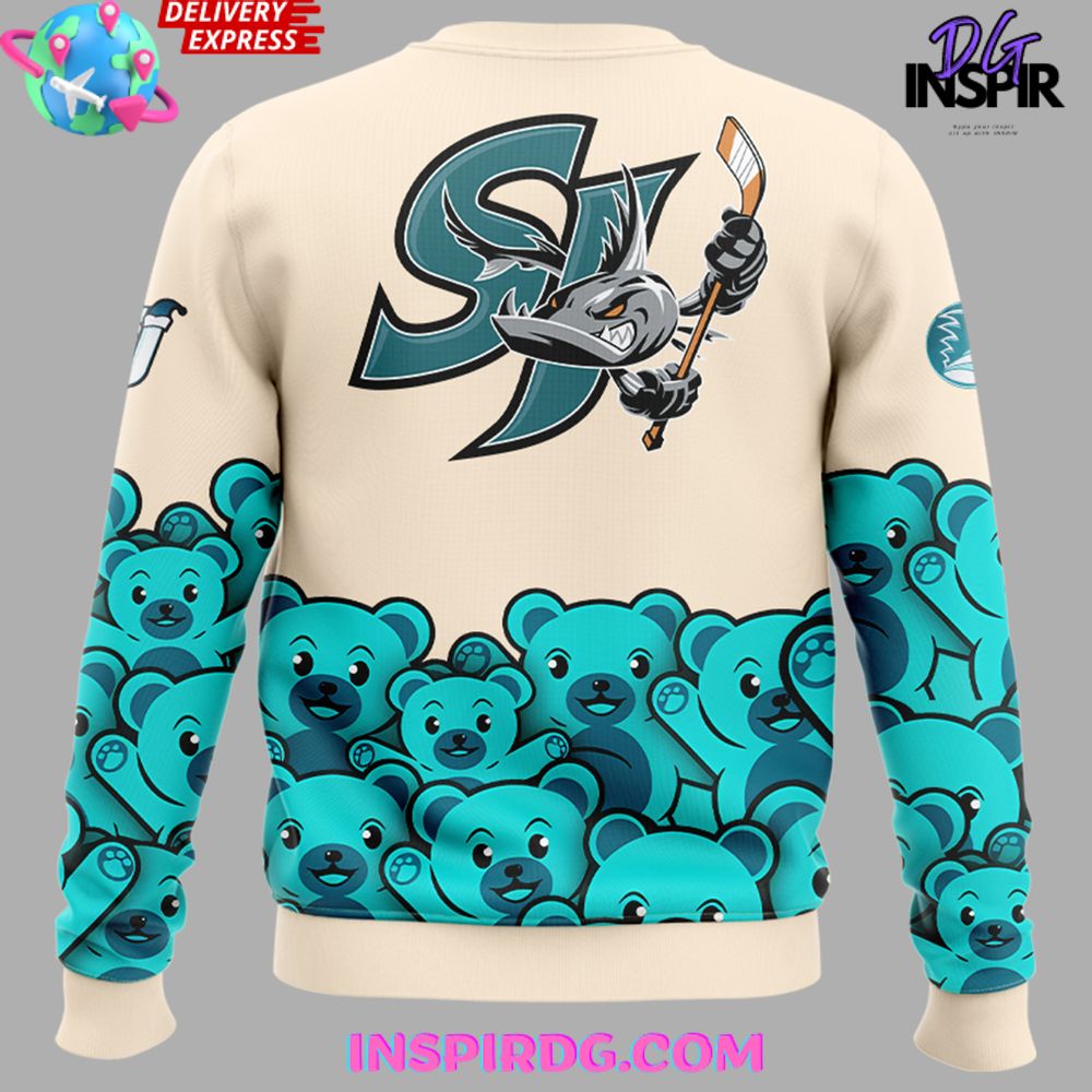 San Jose Barracuda Teddy Bear Special Sweatshirt - Image 3