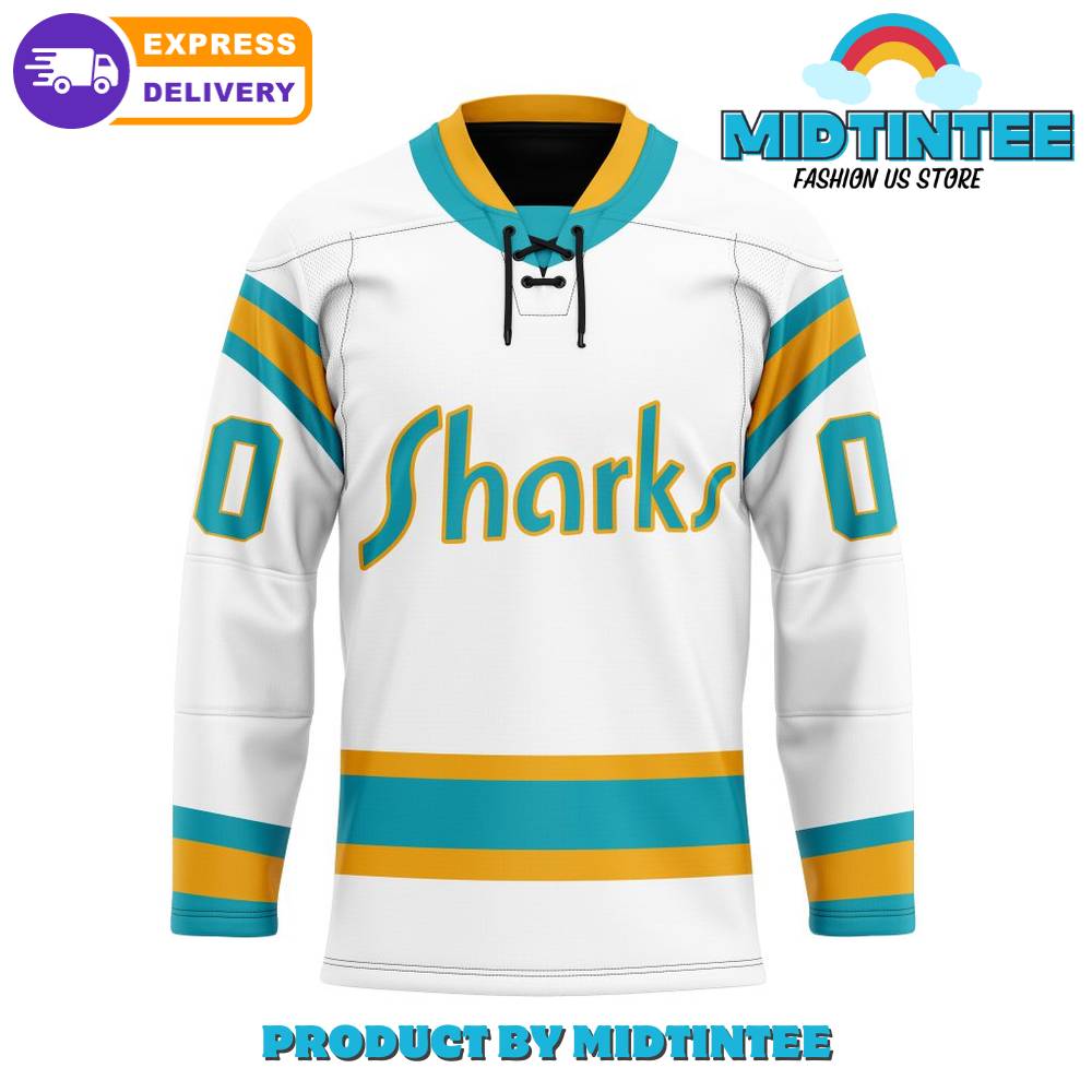 San Jose Sharks Customized Reverse Retro Hockey Jersey