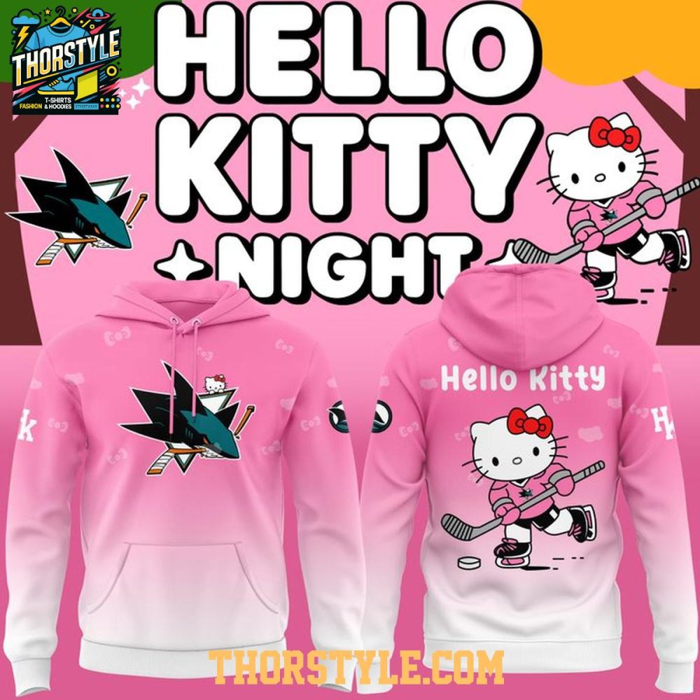 San Jose Sharks Hello Kitty Champions Night 2025-2026 Nhl Hoodie T-Shirt