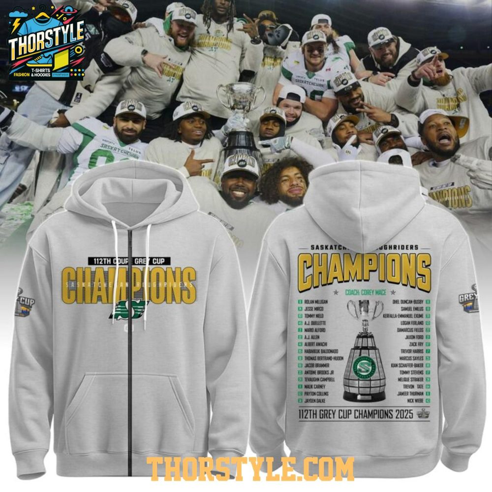 Saskatchewan Roughriders 112Th Grey Cup Champions All-Star 2025 Hoodie T-Shirt - Image 2