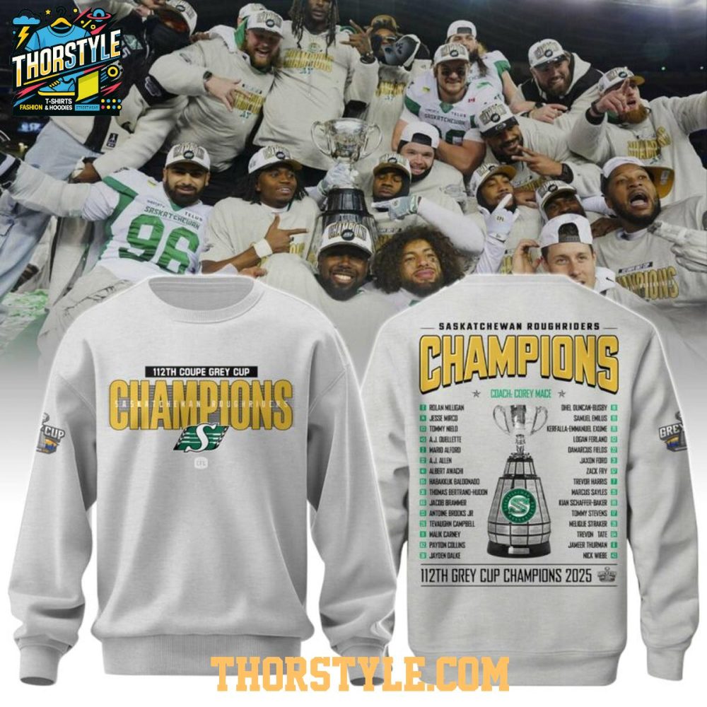Saskatchewan Roughriders 112Th Grey Cup Champions All-Star 2025 Hoodie T-Shirt - Image 3
