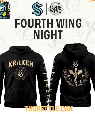 Seattle Kraken Fourth Wings Night 2026 All Black Hoodie T-Shirt