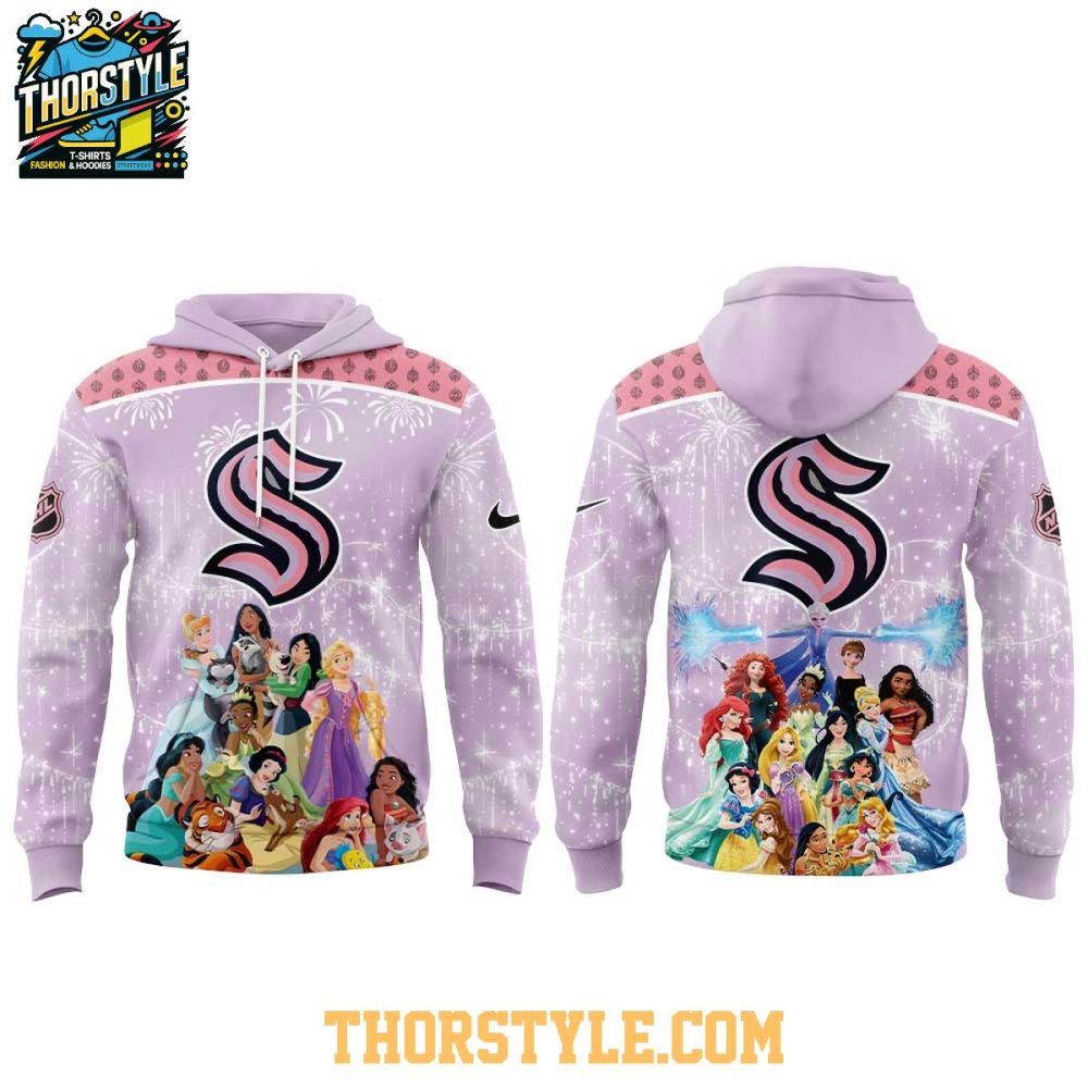Seattle Kraken X Disney Princess Game 2026 Night Hoodie T-Shirt - Image 2