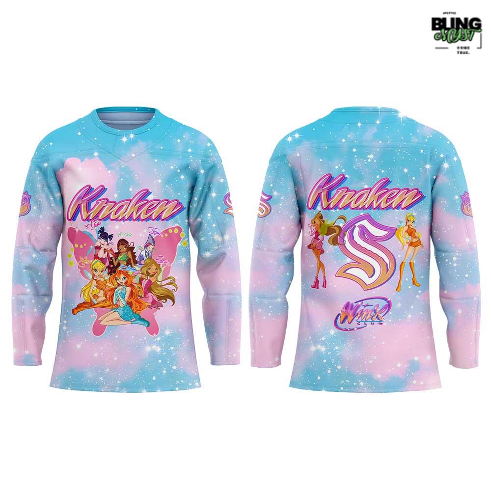 Seattle Kraken X Winx Club Hockey Jersey - Image 2