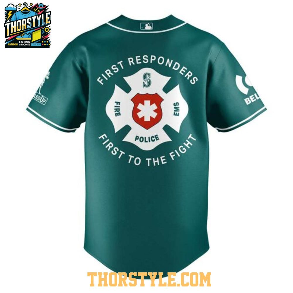 Seattle Mariners First Responders Day 2026 First To The Fight Baseball Jersey - Image 3