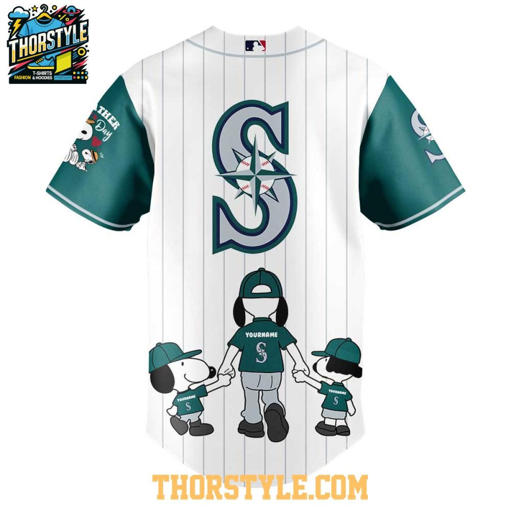 Seattle Mariners Snoopy Happy Father’S Day Peanuts 2025 Baseball Jersey - Image 3