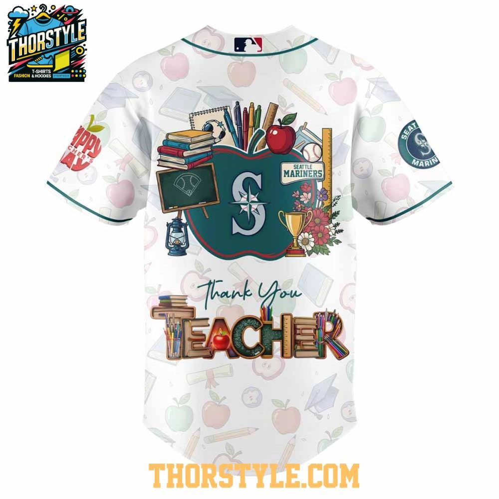 Seattle Mariners Thank You My Teacher 2025 Appreciation Baseball Jersey - Image 3