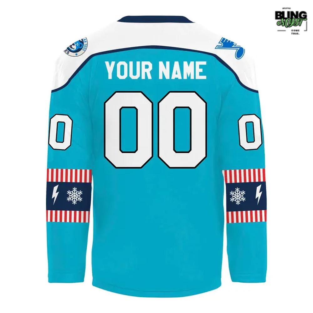 Springfield Thunderbirds Merry Christmas Holiday 2025 Hockey Jersey - Image 3