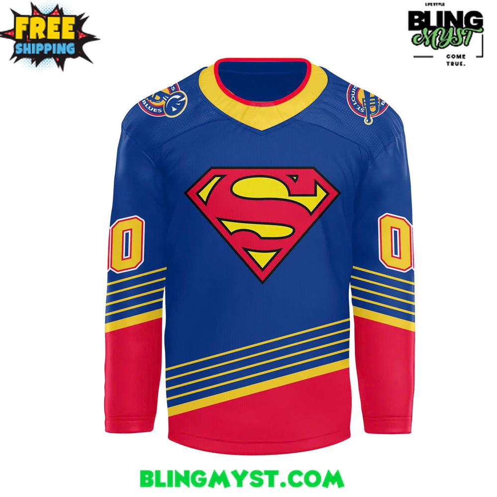 St. Louis Blues X Super Hero Night 2025 Hockey Jersey - Image 2