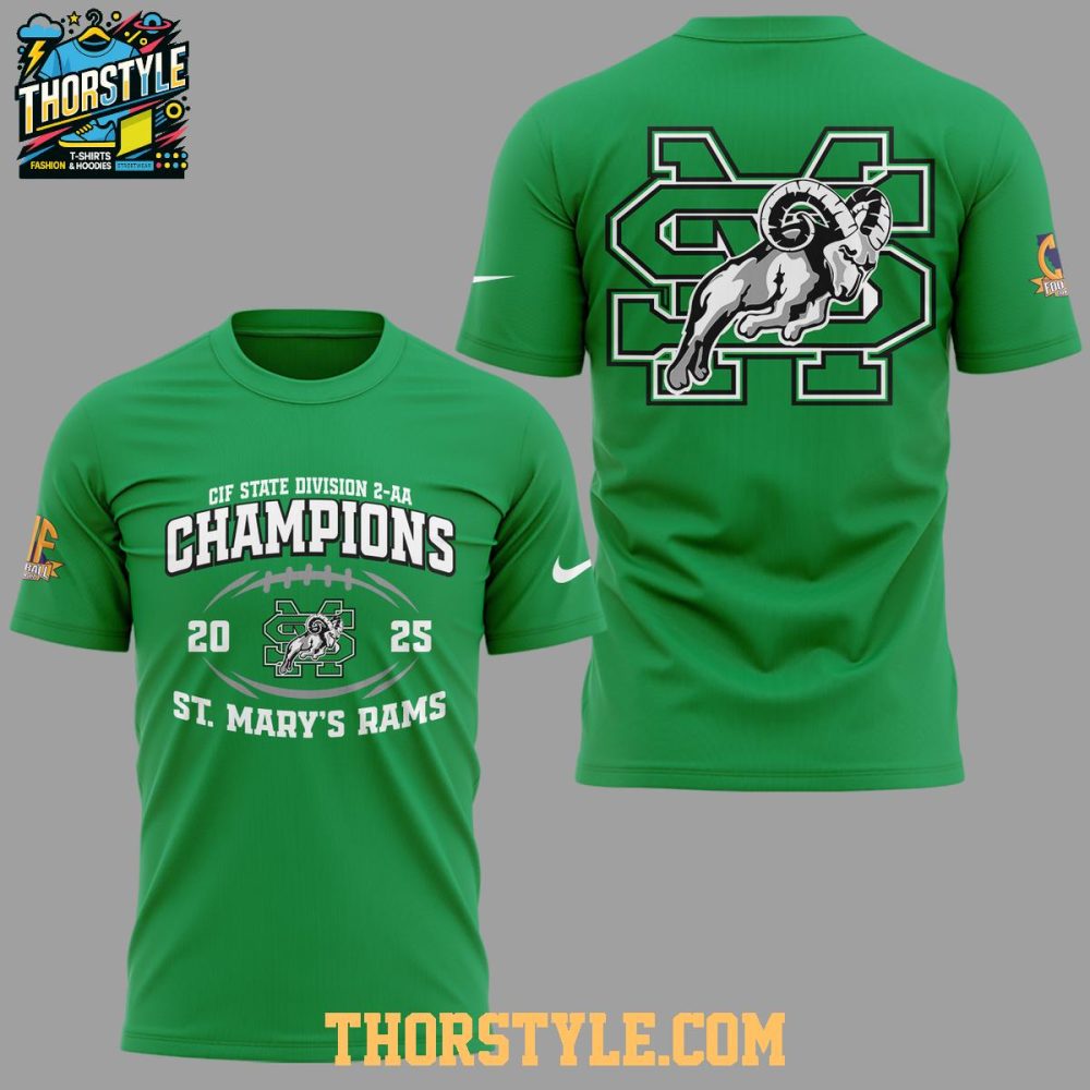 St. Mary'S Rams 2025 Cif State Division 2-Aa Champions Football Hoodie - Image 4