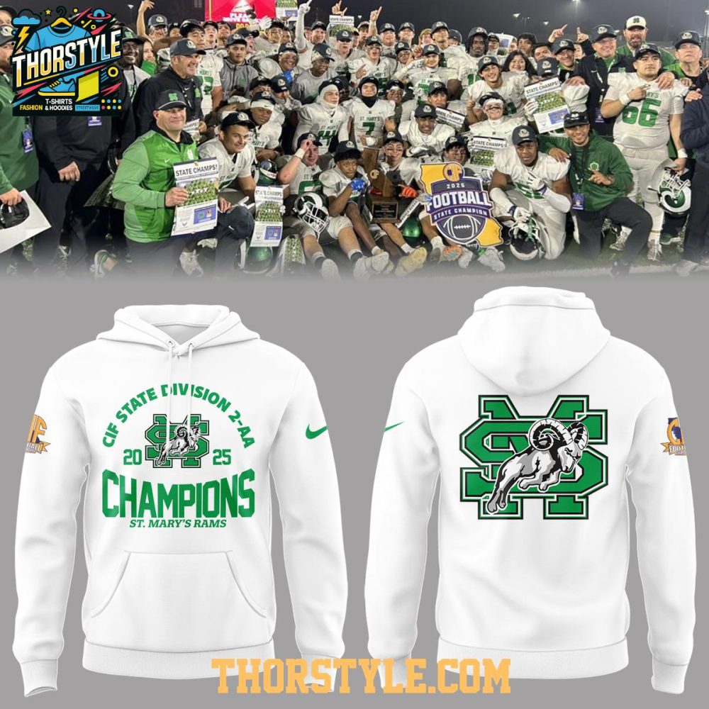 St. Mary'S Rams 2025 Cif State Division 2-Aa Champions Hoodie