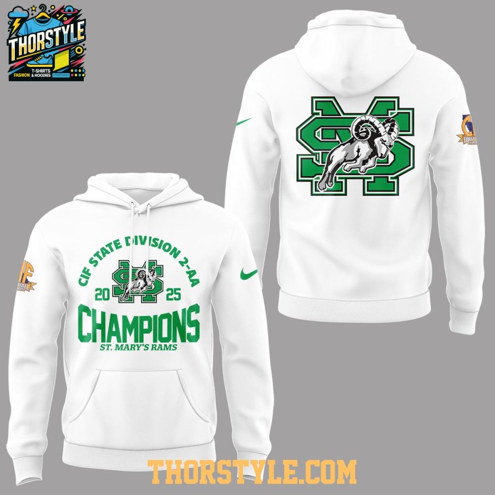 St. Mary'S Rams 2025 Cif State Division 2-Aa Champions Hoodie - Image 2