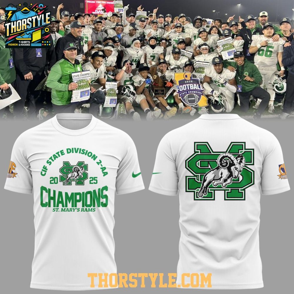 St. Mary'S Rams 2025 Cif State Division 2-Aa Champions Hoodie - Image 3