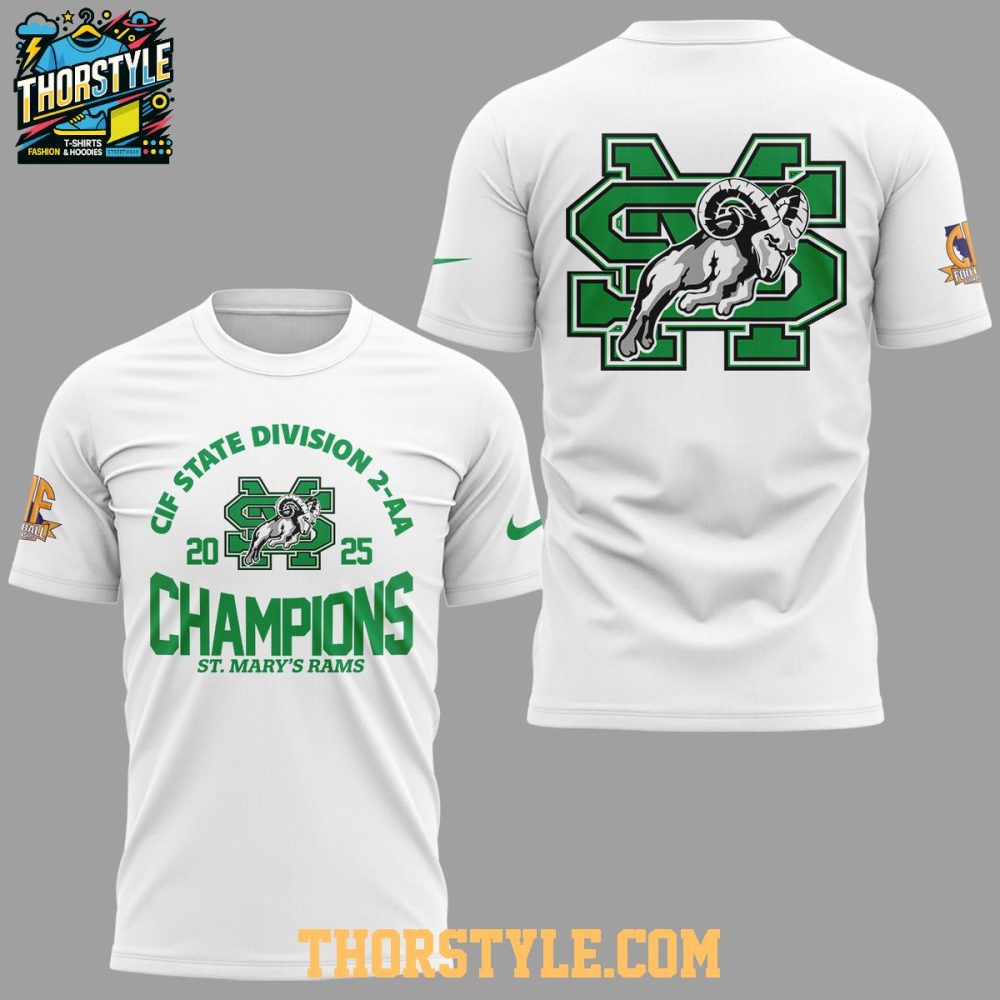 St. Mary'S Rams 2025 Cif State Division 2-Aa Champions Hoodie - Image 4