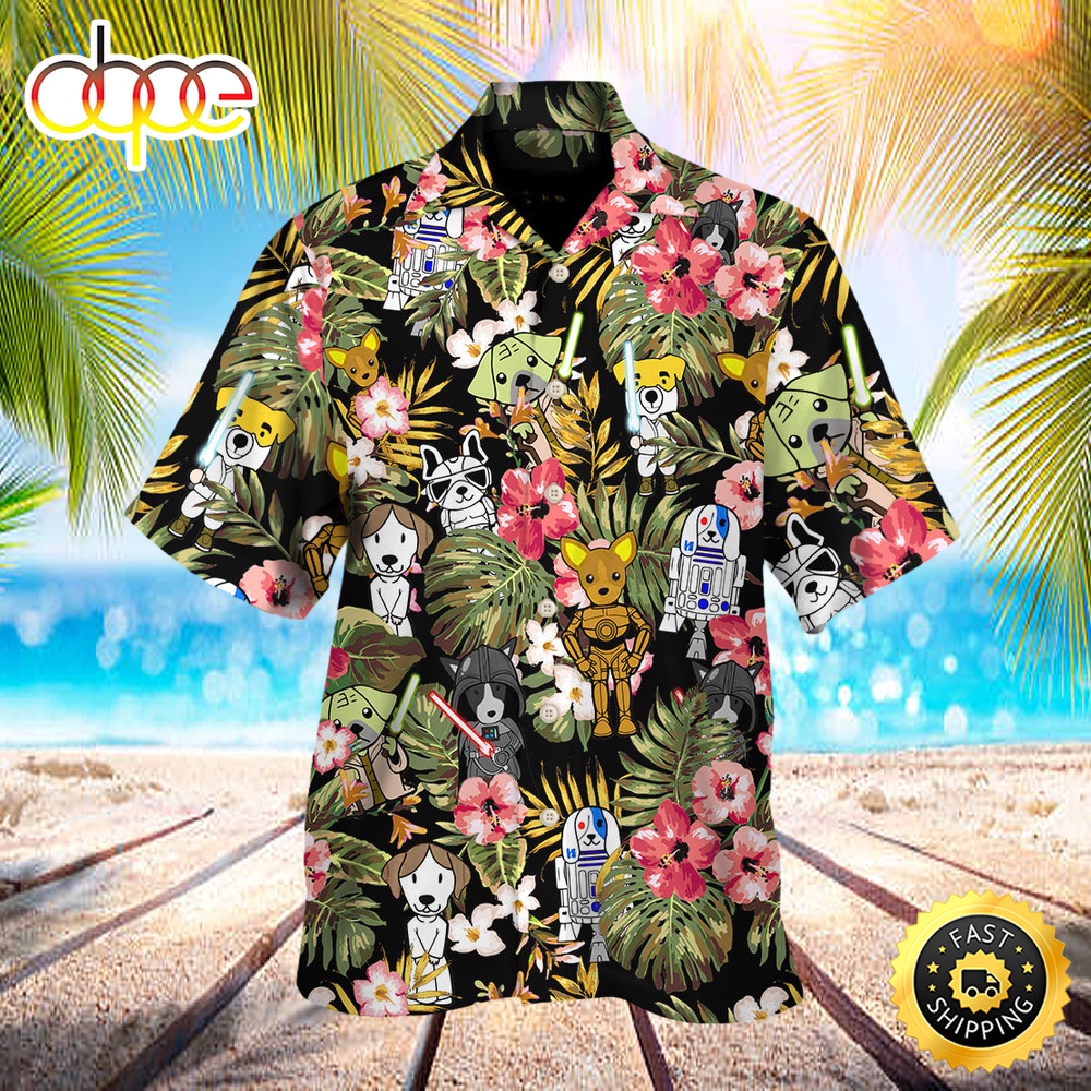 Star Dogs Tropical Hawaiian Shirt For Men