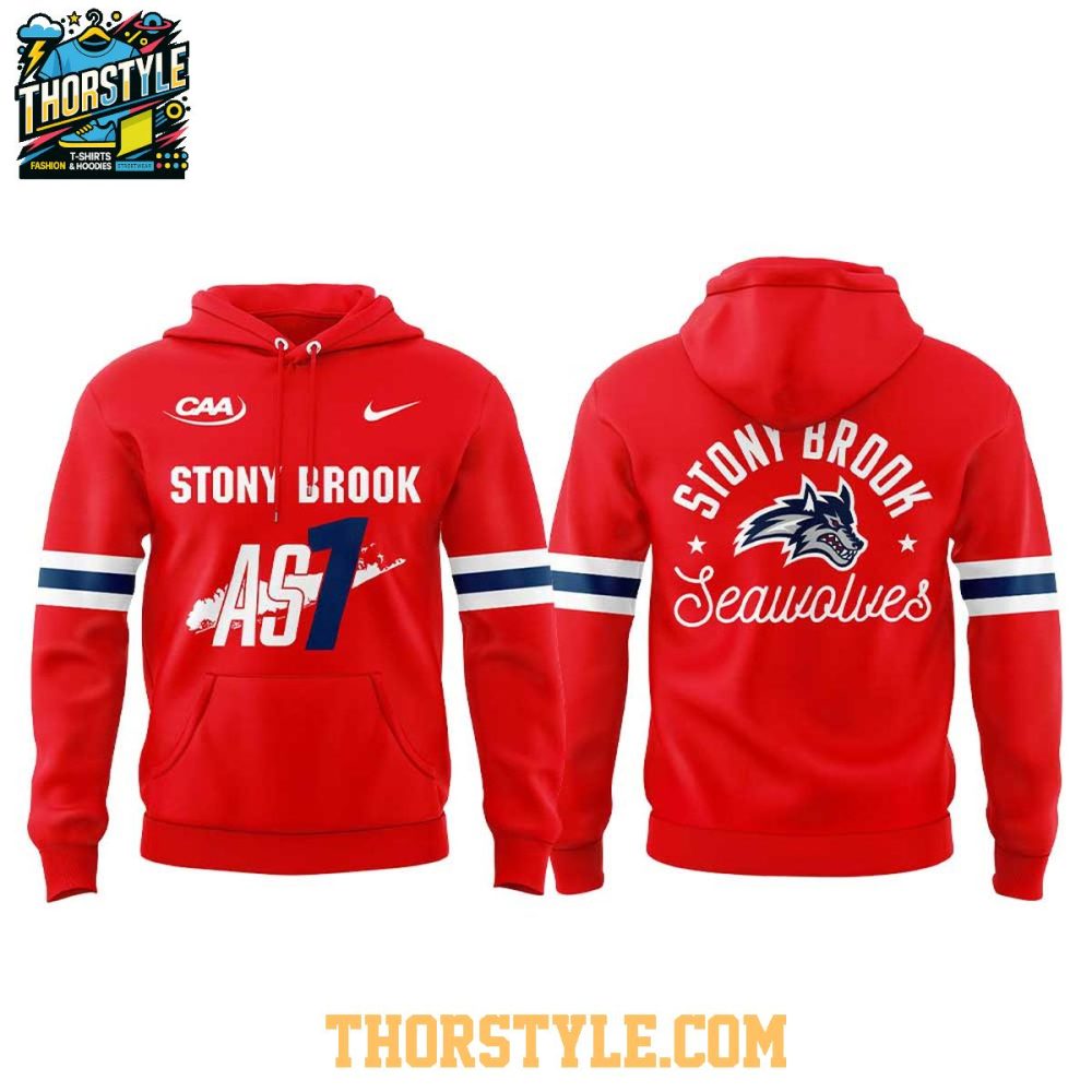 Stony Brook Seawolves Red Out 2025 For The Island Hoodie T-Shirt - Image 2