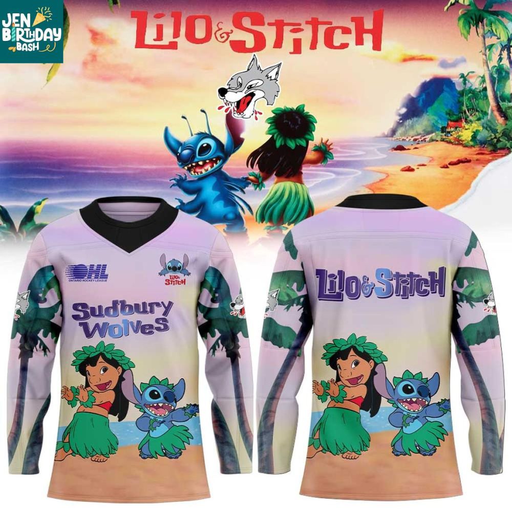 Sudbury Wolves Lilo & Stitch 2025 In Must We Trust Hockey Jersey