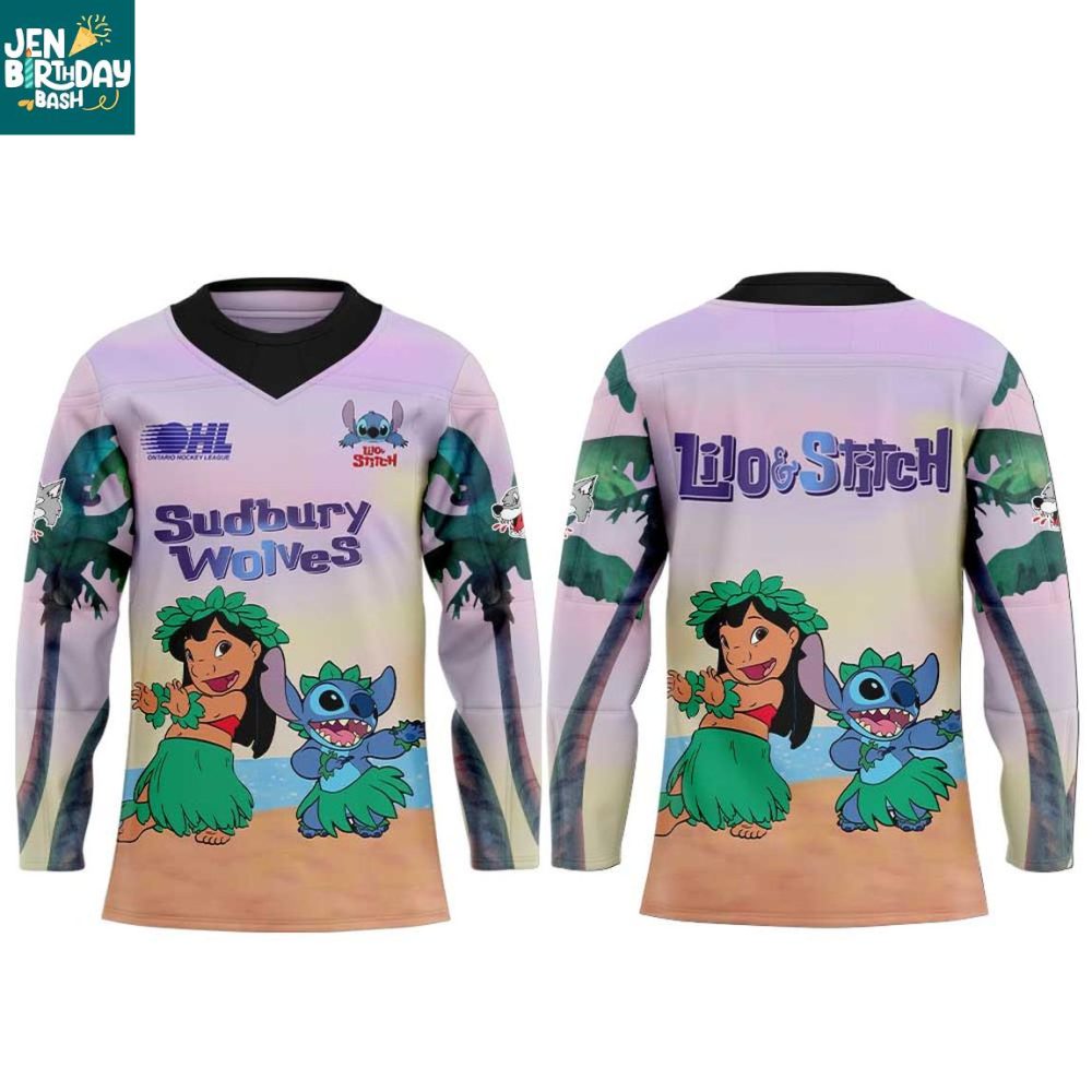 Sudbury Wolves Lilo & Stitch 2025 In Must We Trust Hockey Jersey - Image 2