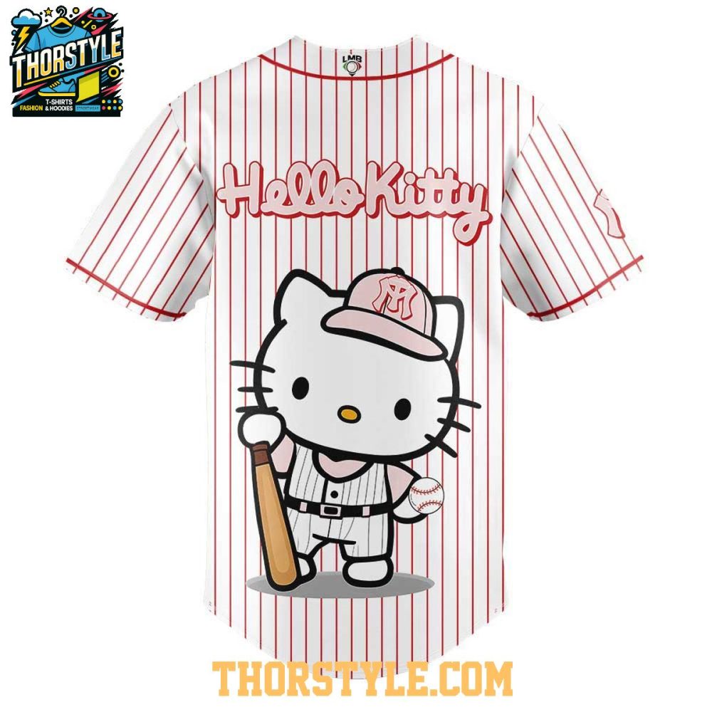 Sultanes De Monterrey Hola Gatita Hello Kitty 2025 One Team Baseball Jersey - Image 3