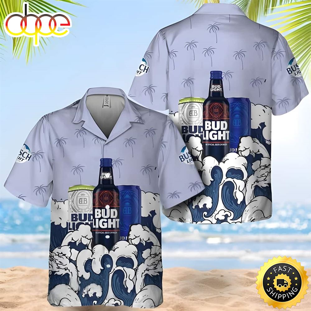 Summer Waves Bud Light Hawaiian Shirt Practical Beach Gift